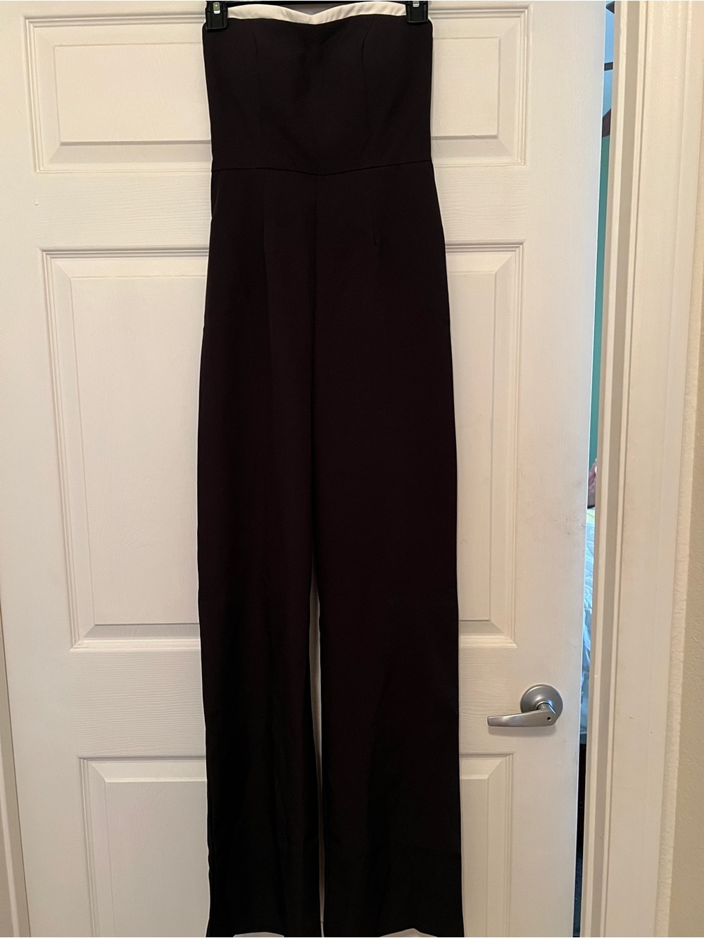 Fashion Nova Strapless Black Wide-Leg Jumpsuit